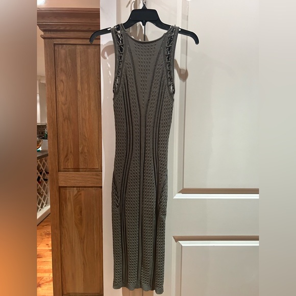 RONNY KOBO green knit v neck green dress bodycon medium - Picture 6 of 11